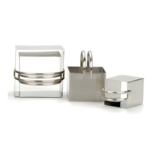 Rsvp International Endurance Square Biscuit Cutters - Stainless Steel, Set Of 4 | Nest For Easy Storage | For Cutting Thick Or Thin Dough | Professional | Dishwasher Safe, Ribbed, Multi Color #TOP3