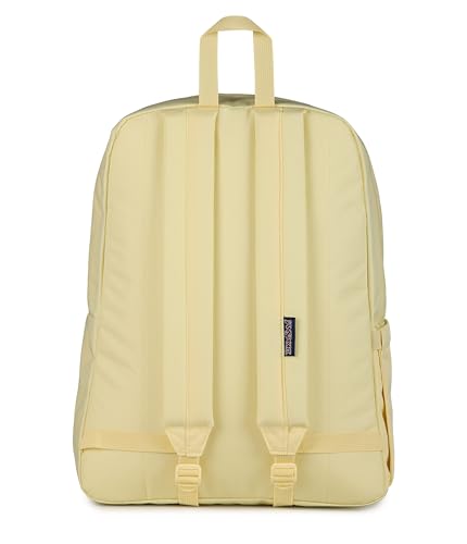 Image of JanSport SuperBreak Plus Backpack with Padded 15-inch Laptop Sleeve and Integrated Bottle Pocket - Spacious and Durable Daypack for Work and Travel, Lemon Ice