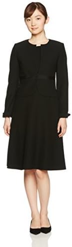 Amazon Co Jp アオキ Aoki 取り外しリボン ノーカラージャケット 5分袖ワンピース アンサンブル ブラックフォーマル 礼服 クロ 5 服 ファッション小物