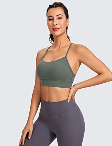 Image of CRZ YOGA Butterluxe Y Back U Neck Sports Bra | Light Support, Removable Pads, Yoga, Extremely Soft, Longline, for Women