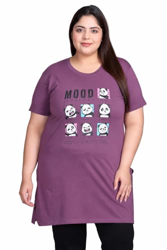Image of In Love Women's Printed Cotton Plus Size Longline T-Shirt with Pockets | Cotton fabric - soft longline T-shirt with easy plus-size fit
