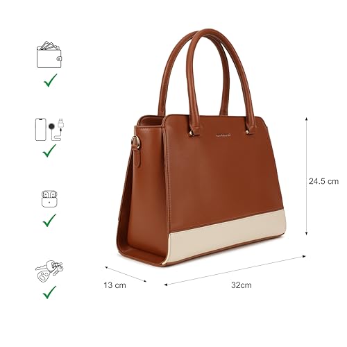 Image of Fastrack Satchelplay Handbag| Faux-Leather Women's Bag | Structured Bag with Top Handles & Adjustable Strap | Office, College & Casual Daily Use