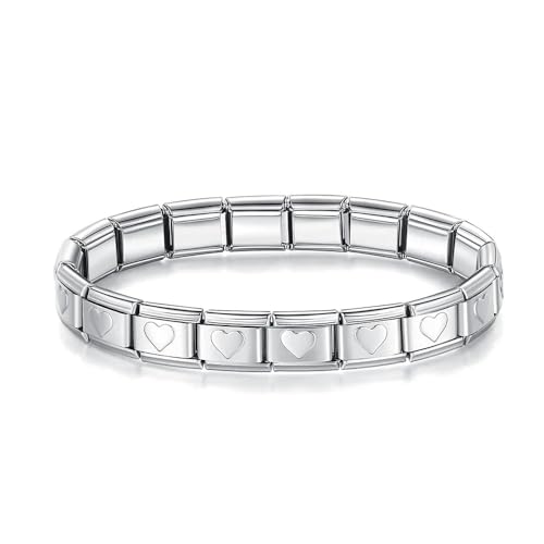 Pulsera de iniciación oro rosa 18k Mon & Sons de 9 mm con elegante diseño de plata