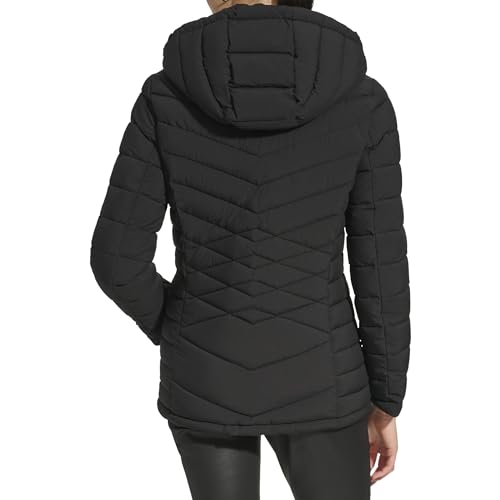DKNY Womens Hooded Light-Weight Puffer4