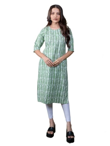 Image of Women's Straight Fit Printed Crepe Kurta, Casual Wear Kurti Design No 106
