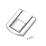 uxcell 4 Pack Toggle Catch Lock, 25mm Retro Decorative Silver Tone Hasp with Screws for Suitcase Chest Trunk Latch Clasp