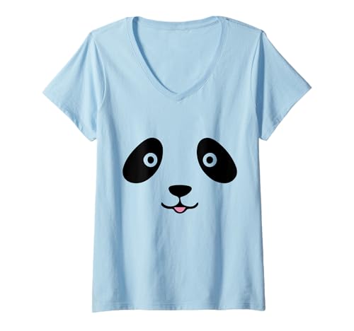 Mujer Lindo disfraz de panda para niños y niños pequeños Camiseta Cuello V