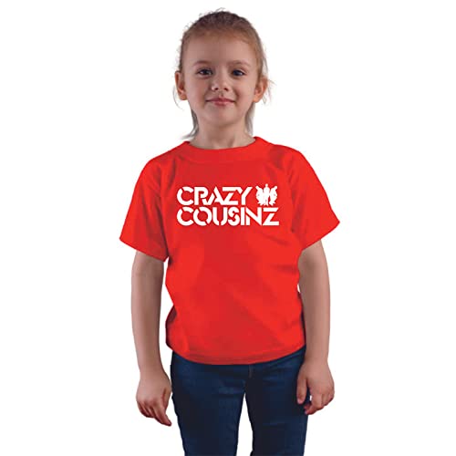 Image of Feel Good Crazy Cousins Family Matching Cotton Multi Colored Printed T-Shirt