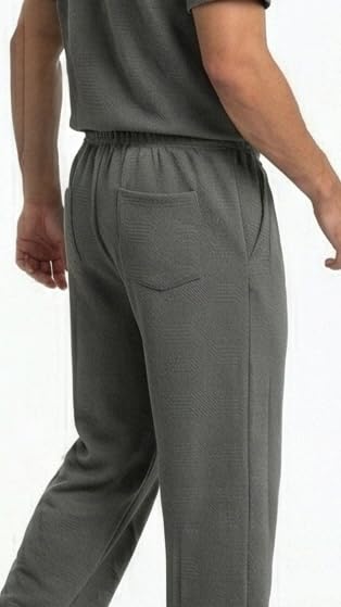 Image of DA BLUE Premium Textured Baggy Jogger for Men | Relaxed Fit Casual Track Pants | Soft Stretch Lounge Wear Bottom