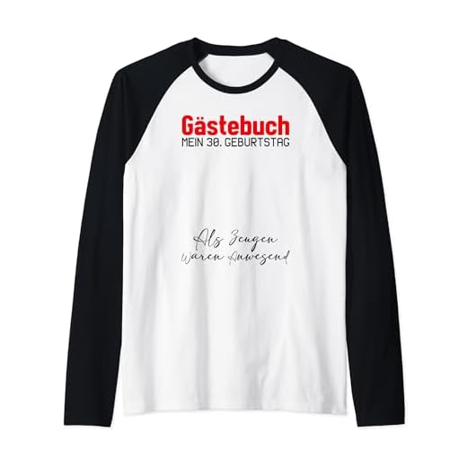 Gästebuch Mein 30. Geburtstag Libro de visitas Firma Camiseta Manga Raglan