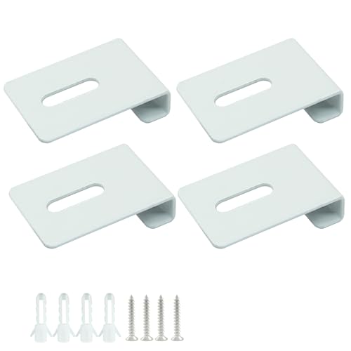 Image of Bivethoi 8 PCS Metal Mirror Clips Mirror Holder Clips Heavy Duty Mirror for Frameless Mirror Clips Wall Mounting Hanger for Mirror Tile Picture Frame Hanging Hardware Kit (White, 1 /4 Inch)