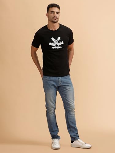 Image of WROGN Men's Stretch Cotton Jeans | Solid | Slim Fit
