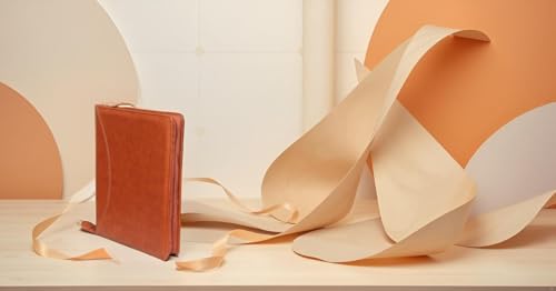 Image of Sukeshcraft PU Leather Document Holder, A4 Size Portfolio with 25 Sleeves, Brown File Folder for Certificates, Documents