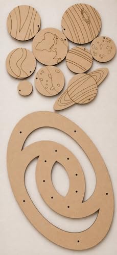 Image of Toyjet DIY MDF Solar System Board Kit | 8 Planets, Sun, Moon, Galaxy, Educational Products, Science Craft Project