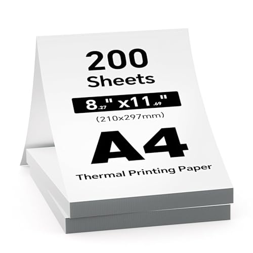 Papier thermique A4 iDRPT rechargeable de 200 pages pour imprimantes portables et thermiques universelles