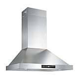 VENFAN 1200 CFM Wall Mount 30 Inch Range Hood – Stainless Steel Kitchen Vent Hood with Gesture Control, 8-Speed Fan, Delay Shut-Off Timer, Ducted/Ductless Convertible, Charcoal Filter Included