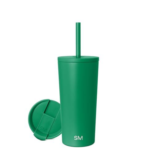 Image of Simple Modern Insulated Tumbler with Lid and Straw | Iced Coffee Cup Reusable Stainless Steel Water Bottle Travel Mug | Gifts for Women Men Her Him | Classic Collection | 20oz | Kelly Green