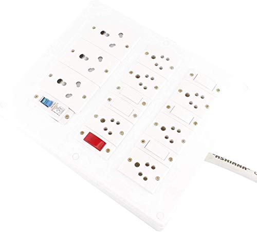 Image of Heavy Duty PVC Extension Board (5 Switches,9 Sockets,1 Indicator,1 MCB Tripper) (4 Metres)