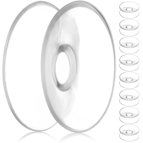 SUPVOX Double Sided Suction Cups 10 Pack 1.18 Inch Transparent Silicone Sucker Pads for Home Bathroom Mirror Glass Wall Table Organization