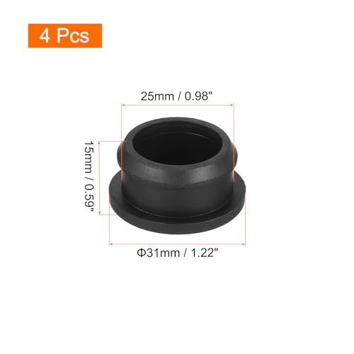 Image of MECCANIXITY Silicone Snap in Locking Hole Plugs,Rubber Panel Seal Cover Flush Type Panel Round for Kitchen Rubber Bulkheads Waterproof Sealing Plugs 25mm /0.98 Inch Diameter Black,Pack of 4