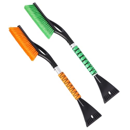 2 Stück Auto Schneebesen mit Eiskratzern, 27 Zoll Schneeräumer für Auto...