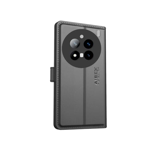 Image of AIBEX Compatible for Vivo X200 PRO 5G Flip Cover Leather Finish with Magnatic Closure | Inside TPU with Card Pockets | Wallet Stand | Complete Protection Flip Case -Black