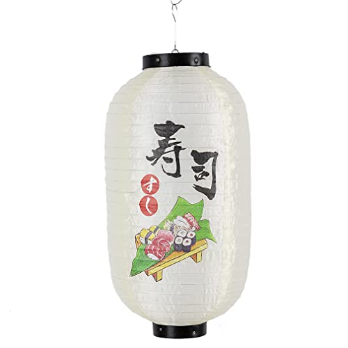 lachineuse - Lampion Japonais Décoratif - Design Sushi et Kanjis - Intérieur et Jardin - 22x45 cm - Multicolore - Plastique - Ambiance Zen Japon - Idée...