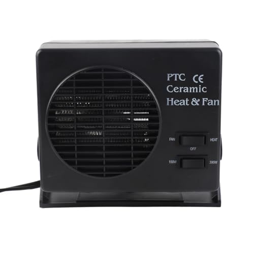 VOBOR 12V 300W Keramik Heizlüfter fürs Auto, Tragbarer Fahrzeugheizer und Entfroster mit Verstellbarer Montagehalterung für Sofortige Wärme im...