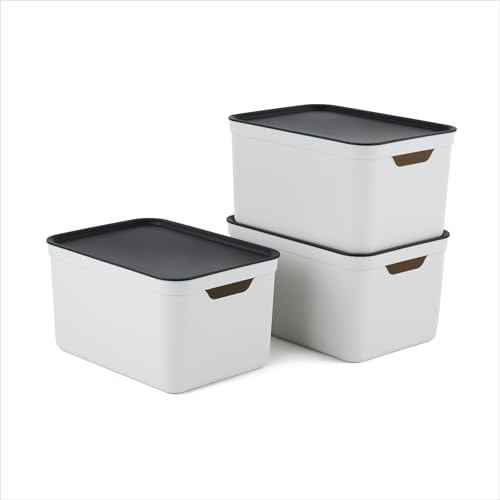 Jive Dekobox 3er- Set Aufbewahrungsbox 16l mit Deckel, Kunststoff (PP...