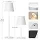 PreeOtti Tischlampe Kabellos, Dimmbare Tischleuchte Akku LED mit 3 Farbtemperatur, Stufenlos Dimmbar, Touch Lampe mit USB-C Aufladbar für Outdoor Nachttisch Esstisch Camping(Weiß)