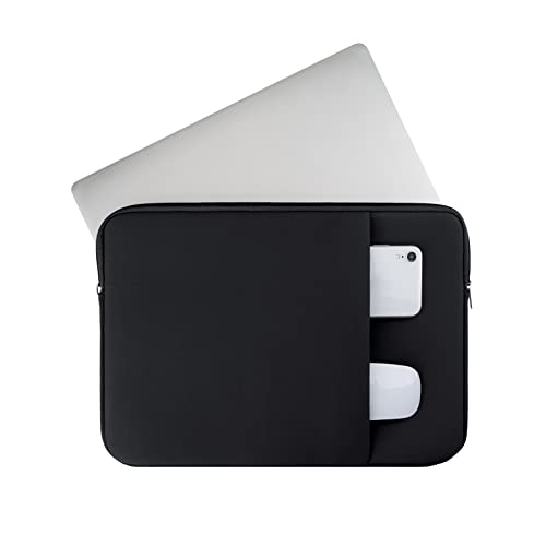 MicaYoung 13 Pouces Housse pour Ordinateur Portable avec Poche Avant Compatible avec MacBook Pro 13 M2 2022/M1 A2338 A2251 A2289 A2159 A1989 A1708/MacBook Air 13 M2 A2681/M1 A1932 A2179 A2337, Noir Cover