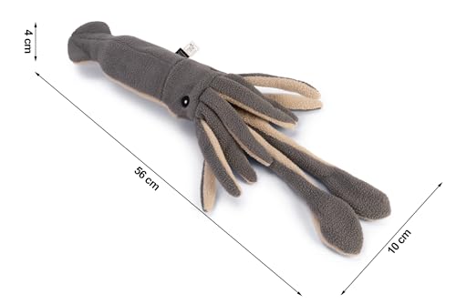 Beeztees Minus One Tintenfisch, Hundespielzeug, Grau, 56x10x4 cm
