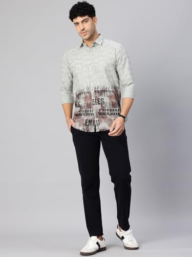 Image of Majestic Man Stylish Ombre Print Pure Cotton Casual Shirt for Men