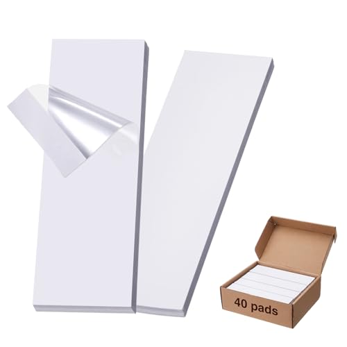 Jaloro 1000 Sheets 2 x 6 Pre-Cut Packaging Tape Packing Tape Strips 25 Sheets Per Stack Containing 40 Stacks for Protecting Sealing Packaging Holding Closing Repairing