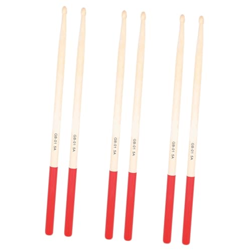 Baquetas de madera de arce rojo, pack de 3 pares miniatura 1