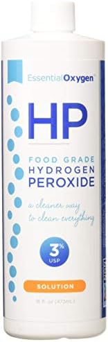 Essential Oxygen+ Hydrogen Peroxide 3% Food Grade 16 oz (Pack of 2)