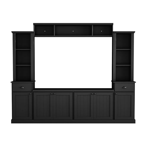 YJSPSSW Minimalist Entertainment Wall Unit Set with Bridge for TVs