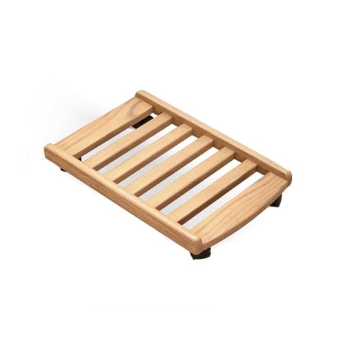 Soporte para CPU Torre de PC móvil con ruedas rodantes, montaje bajo escritorio, madera natural miniatura 2