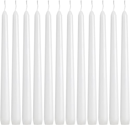 YOROXRG 36 Pack White Taper Candles, 7-8 Hours Burn Time, Unscented, Smokeless and Dripless, 0.8 x 10 Inch Dinner Candle Set for Household, Wedding, Party and Home Décor Candlesticks