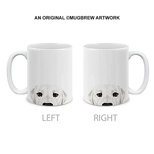 MUGBREW White Labrador Retriever Dog Ceramic Coffee Mug Tea Cup, 11 OZ