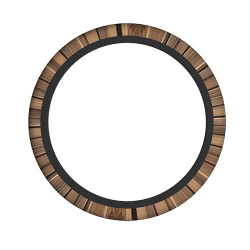 Solid Wood Pattern Car Steering Wheel Cover, Non-Slip, Odorless,* Universal Standard Size 15 Inches (About 38 Cm), Unisex.
