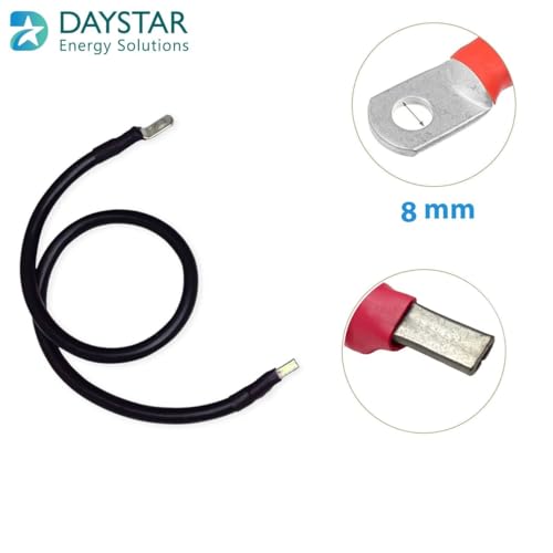 Image of Daystar 35 Sq Mm (2 Guage) Red and Black Charge Controller Cable | Battery Connecting Cables (2 Feet Each)