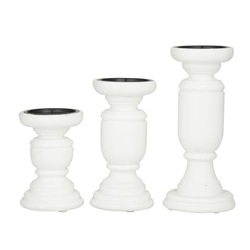 Deco 79 080935 Mango Wood Turned Style Pillar Candle Holder thumb #2