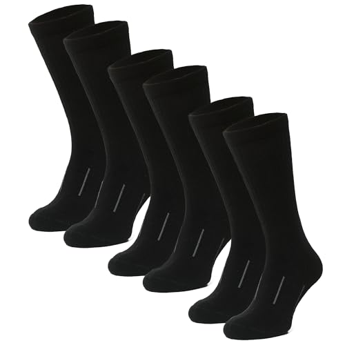 Merino.tech Merino Wool Socks for Women And Men - Merino Wool Hiking Socks Crew Style (Black Oil Pack of 3