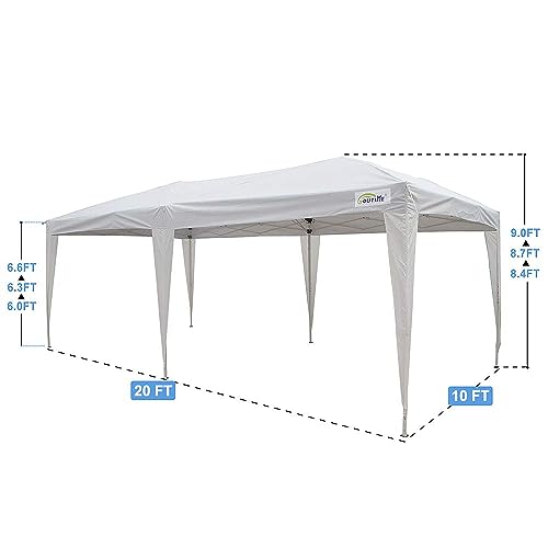 Goutime Easy Pop up Canopy gazebo Marquee Tent,3x6m, W/4 Removable Sidewalls W/wheel Bag,Garden Gazebo Height Adjustable, Party Tent Wedding Water Resistant AwningAll Weather Gazebo Camping (White) - Image 3