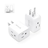 TROND Multi Plug Wall Outlet Extender - 2 Pack Electrical 3 Way Plug Extension Outlet Splitter Adapter, Small Multiple Wall Expander for Home Office Dorm Room Cruise Ship Travel Essentials, White