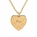 Transparent Gift Collar Corazón con Brillantes y Texto Personalizado. Regalos Originales para Cumpleaños, Navidad y Ocasiones Especiales. Joya para Mujer, Niña, Madre, o Amiga. Joyería Elegante.