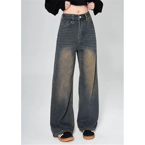 Men Daily Jeans Vintage Denim Pants Baggy Straight Wide Leg Denim Trousers3