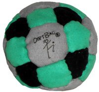 DIRTBAG 26 Panel Footbag, Flying Clipper Original Designed Footbag, Machine Washable, Hand Sewn - Grey/Green/Black