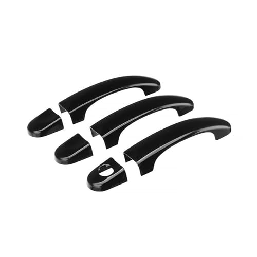 Lot de 6 housses de poignée de porte extérieure pour T5 T6 Transporter Caddy noir brillant